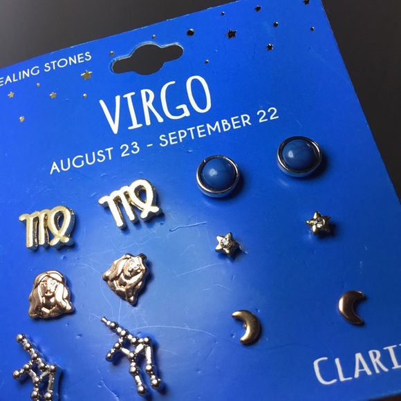 Set of 6 Virgo Healing Stone Stud Earrings - Picture 4 of 5